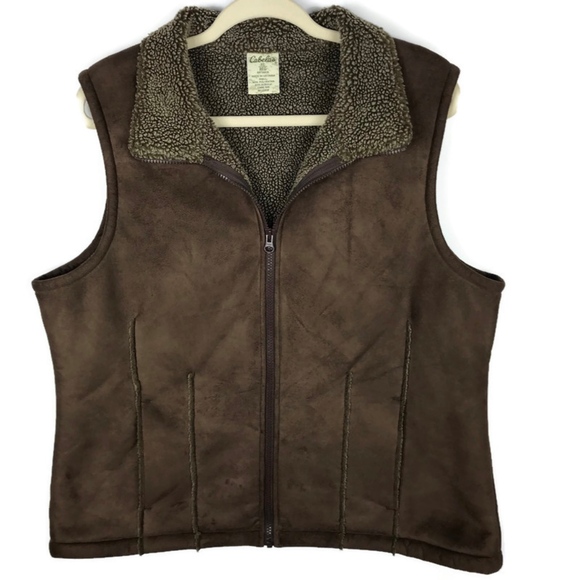 Cabela's Jackets & Blazers - Cabala's Faux Suede with Sherpa-Fleece Lining Vest